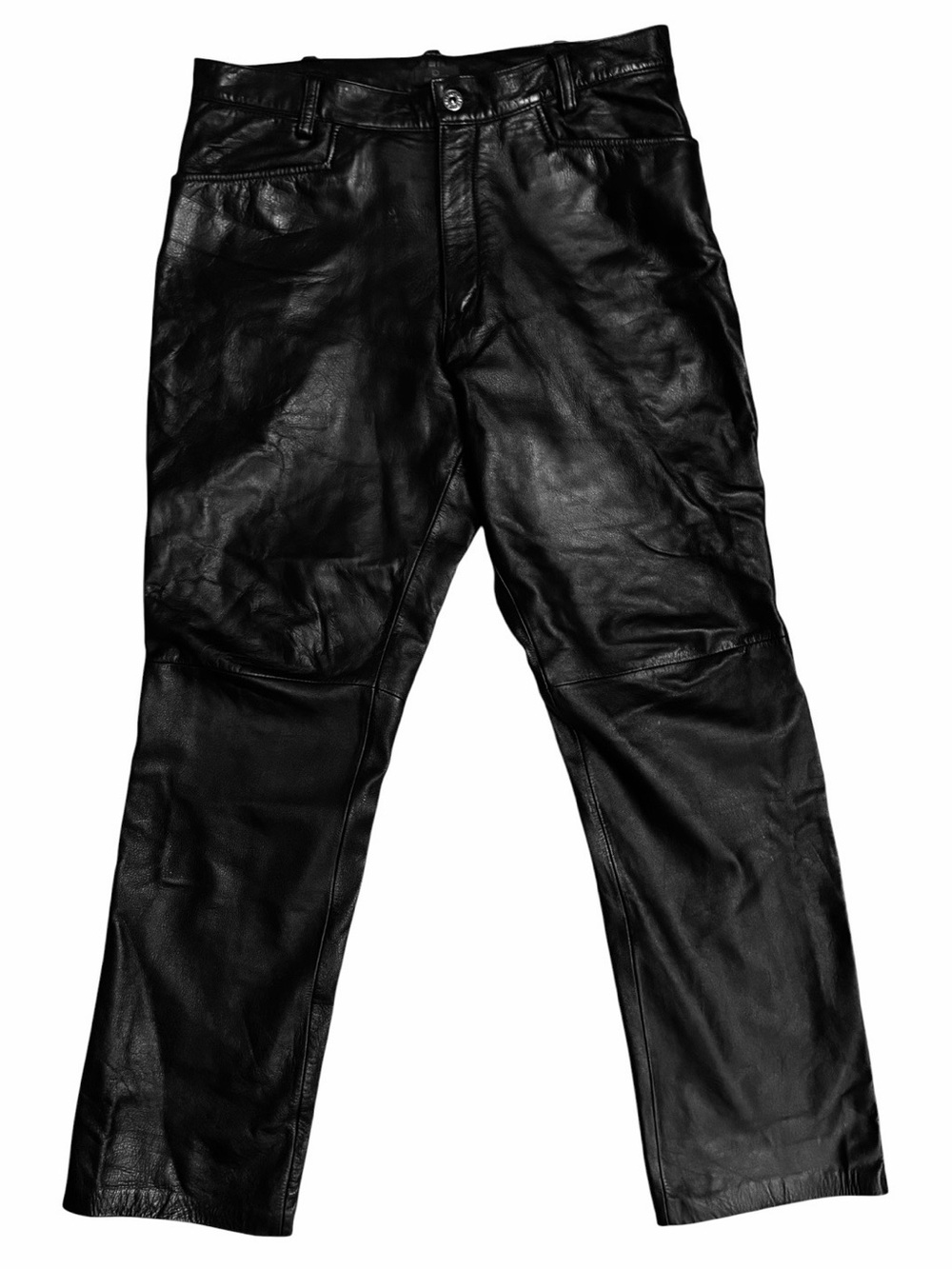 Vintage Danier High Waisted Straight Legged Lined Soft Black Leather Pants